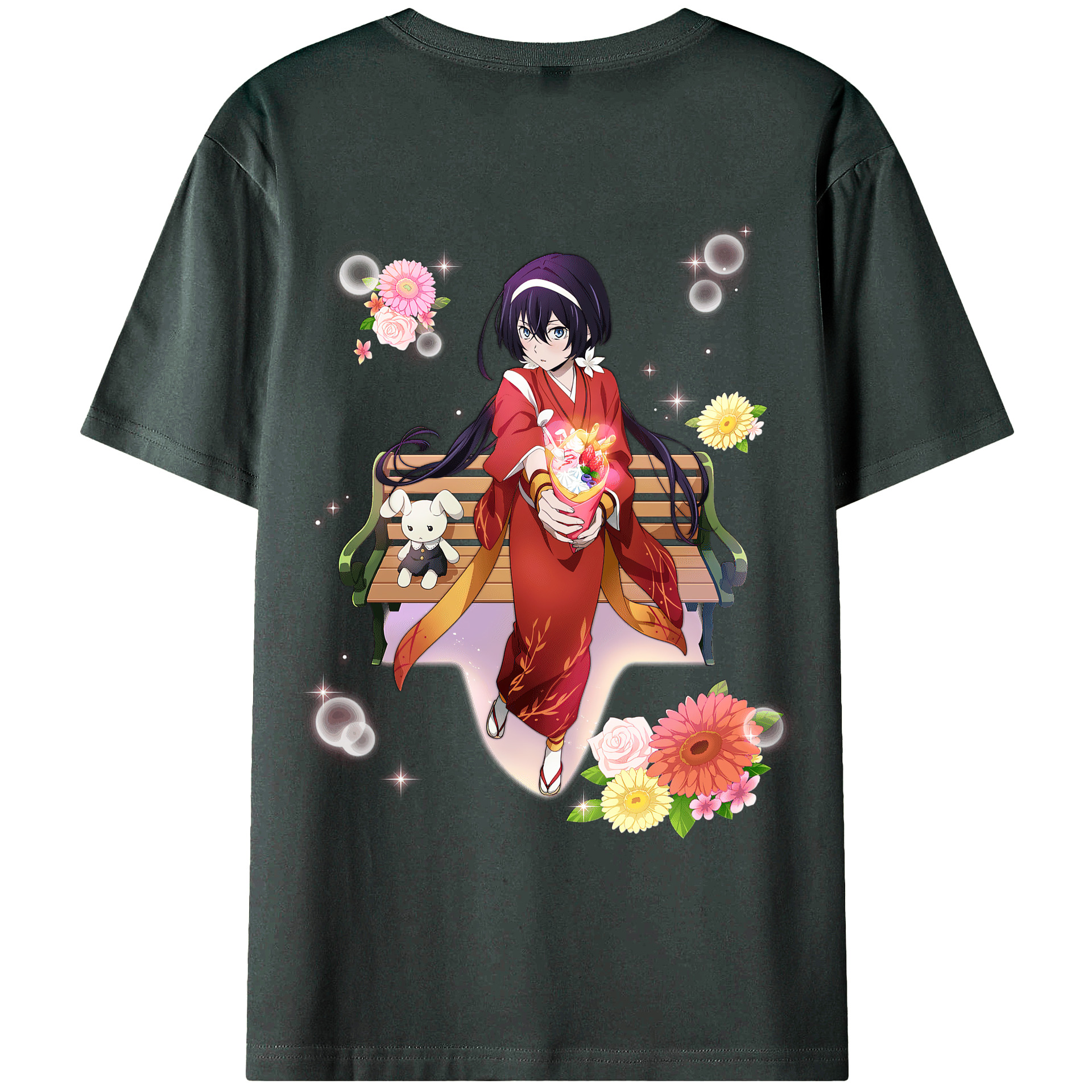 （画像用） 文豪ストレイドッグス Bungo Stray Dogs 綿100％ メンズ半袖Tシャツ（バックプリント） 通気性